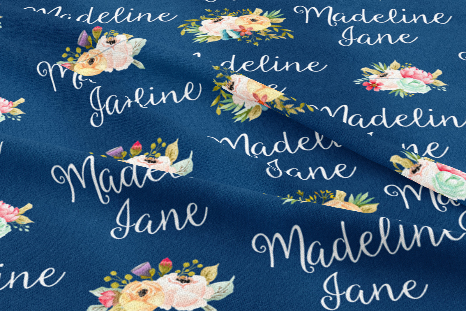 Personalized Crib Sheet | Wildflowers on Navy | PIPSY.COM