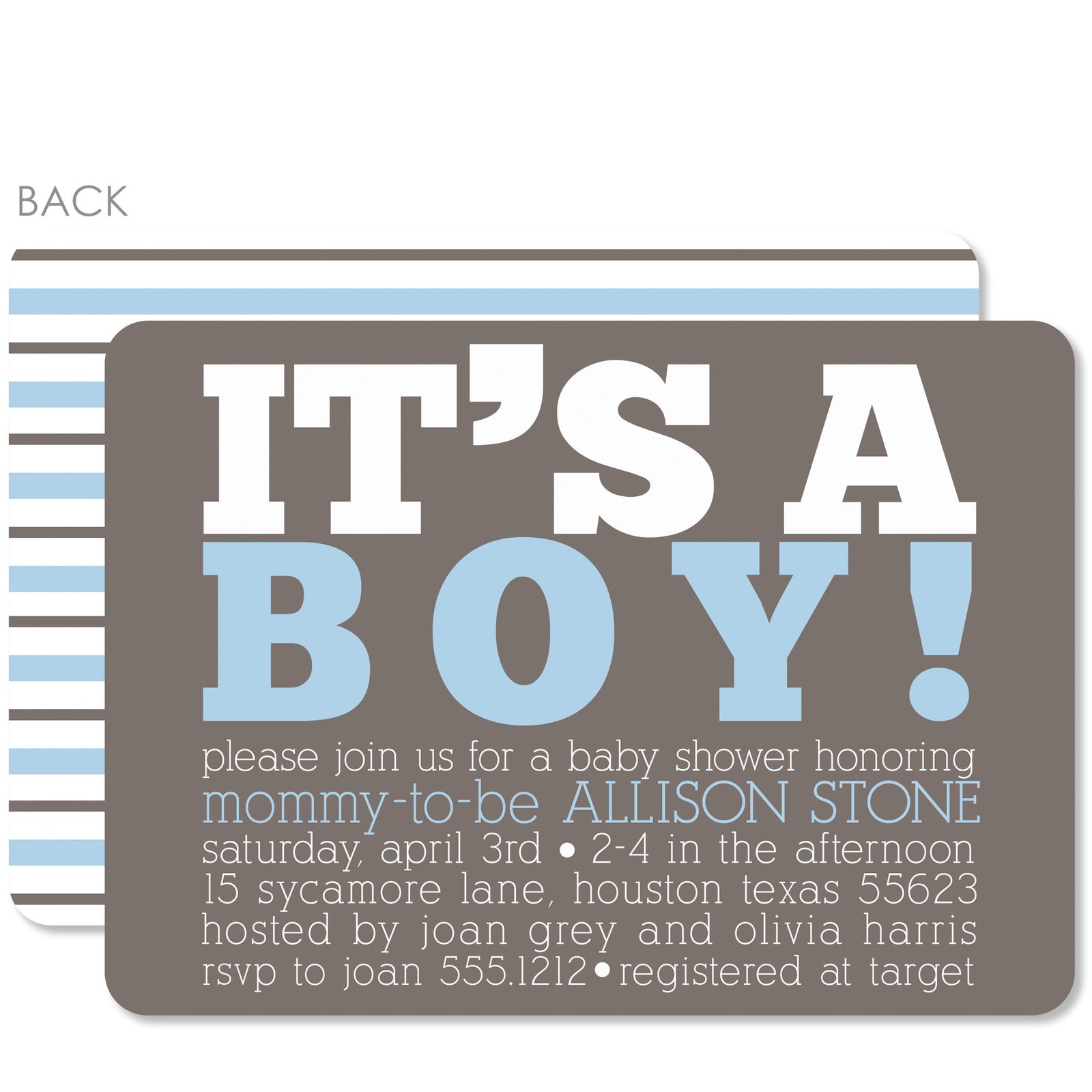 It's A Boy Baby Shower Invitation