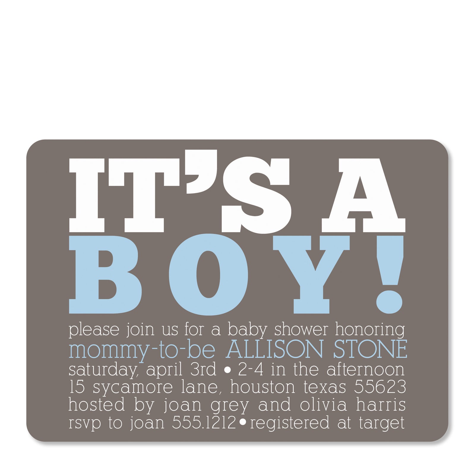 It's A Boy Baby Shower Invitation