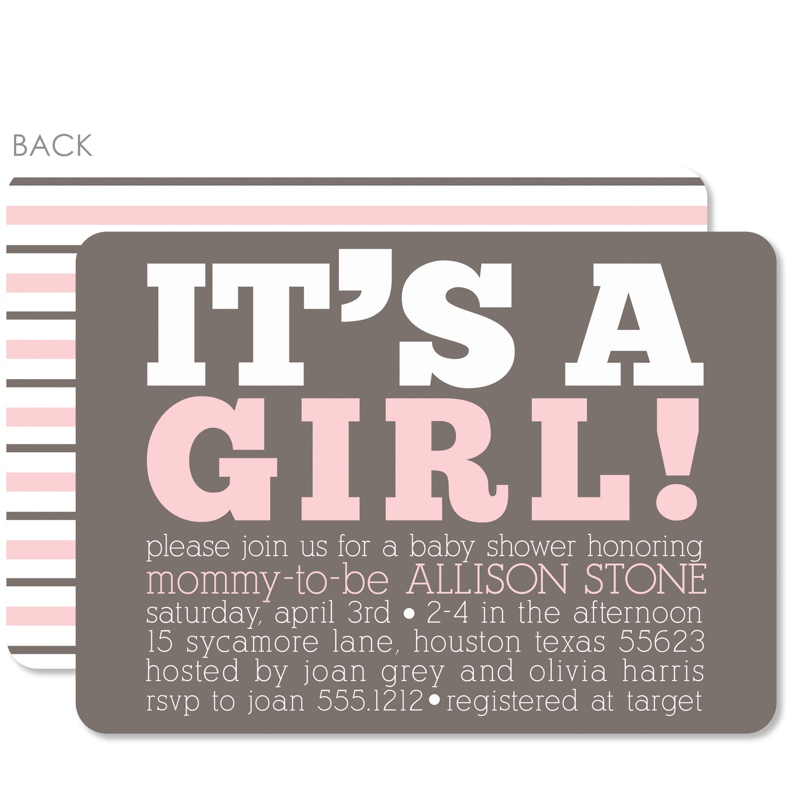 It's A Girl Baby Shower Invitation