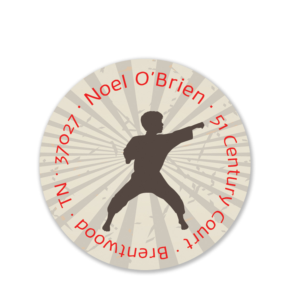 Karate Silhouette Return Address Stickers