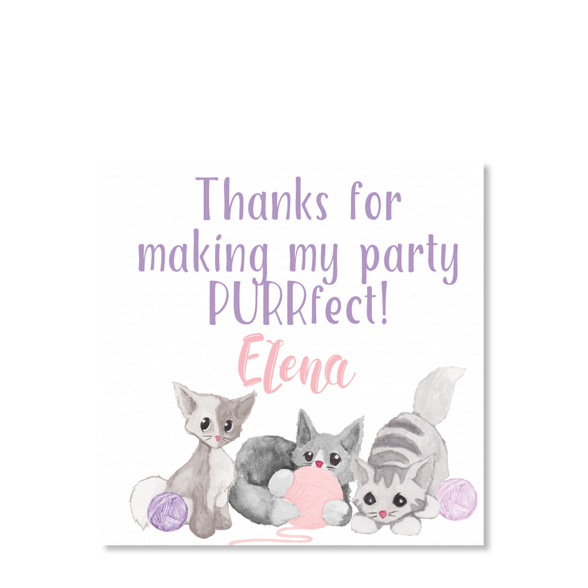 Watercolor Kitten Favor Stickers
