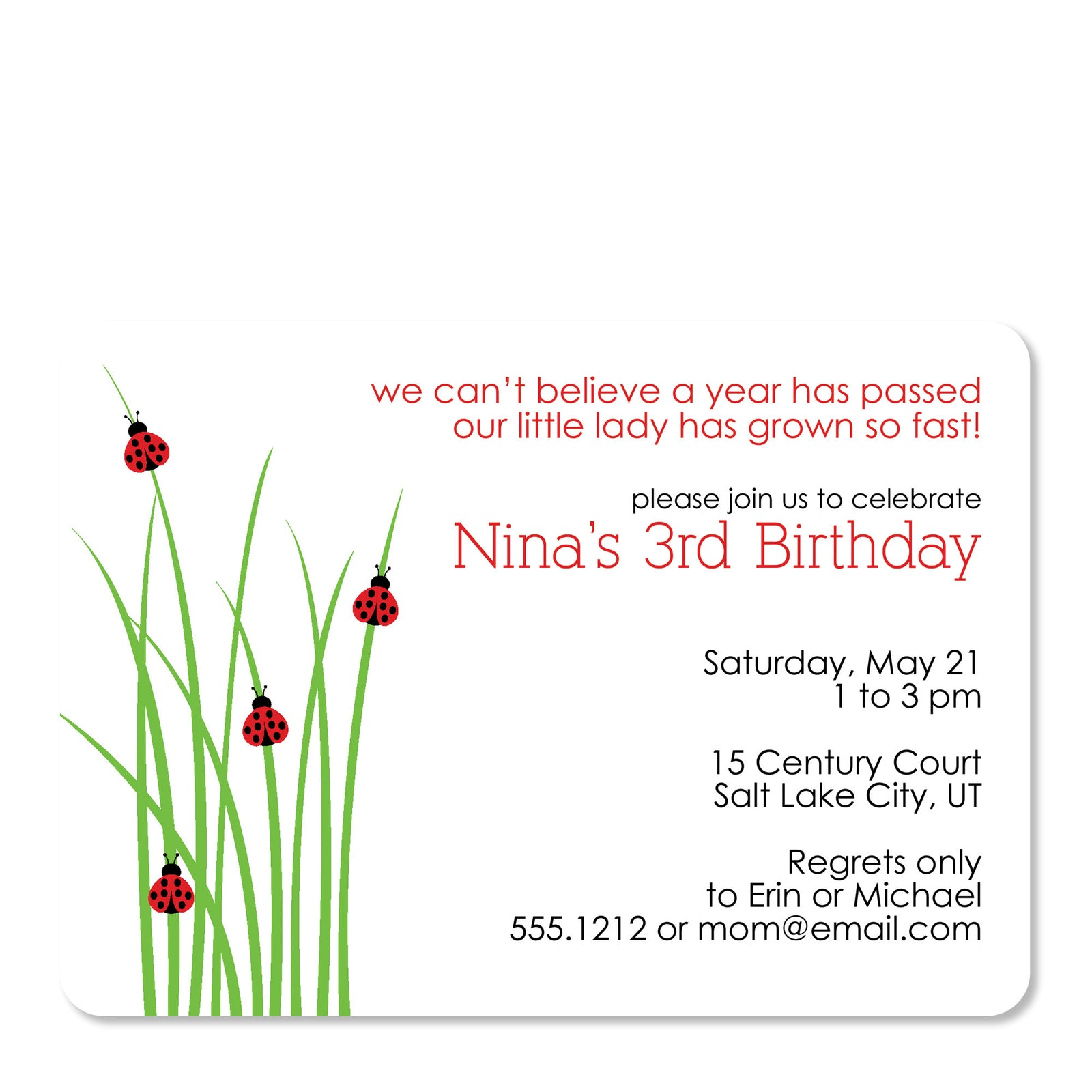 Ladybug Party Birthday Invitation | Pipsy.com | Red