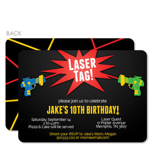 Laser Tag Birthday Party Invitation, Printed on Premium heavyweight cardstock from Pipsy.com