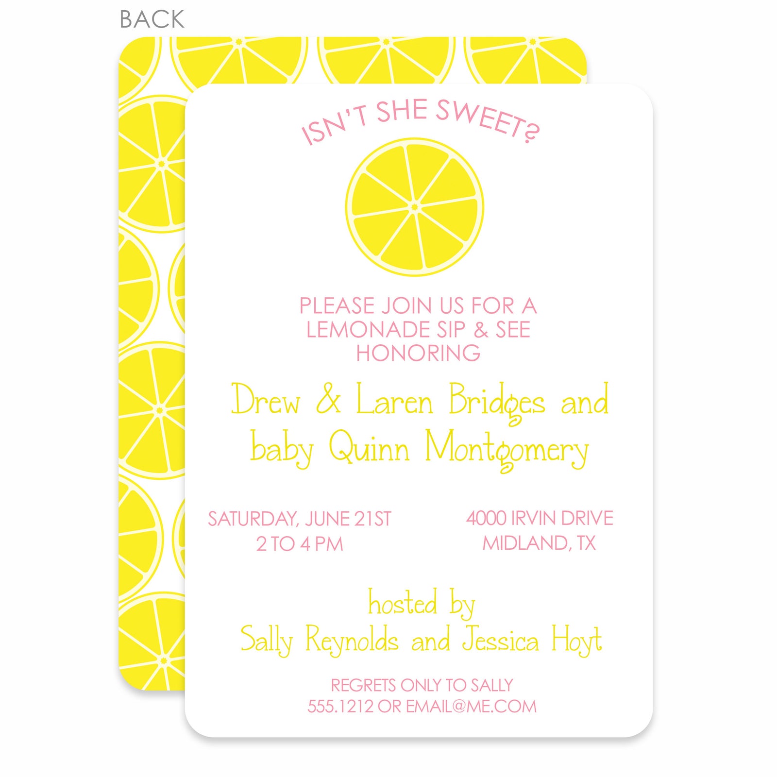 Lemonade Stand Sip And See Invitation