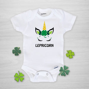 Lepricorn St. Patrick's Day Gerber Onesie, short sleeved