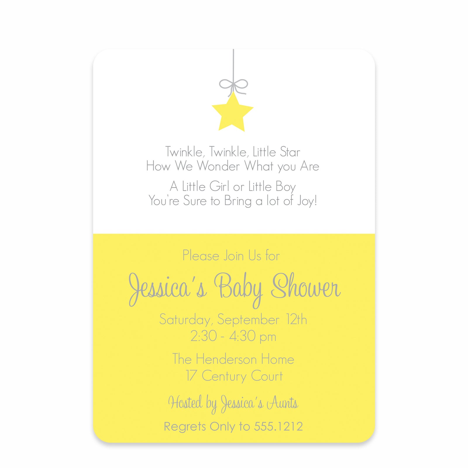 Little Star Baby Shower Invitation