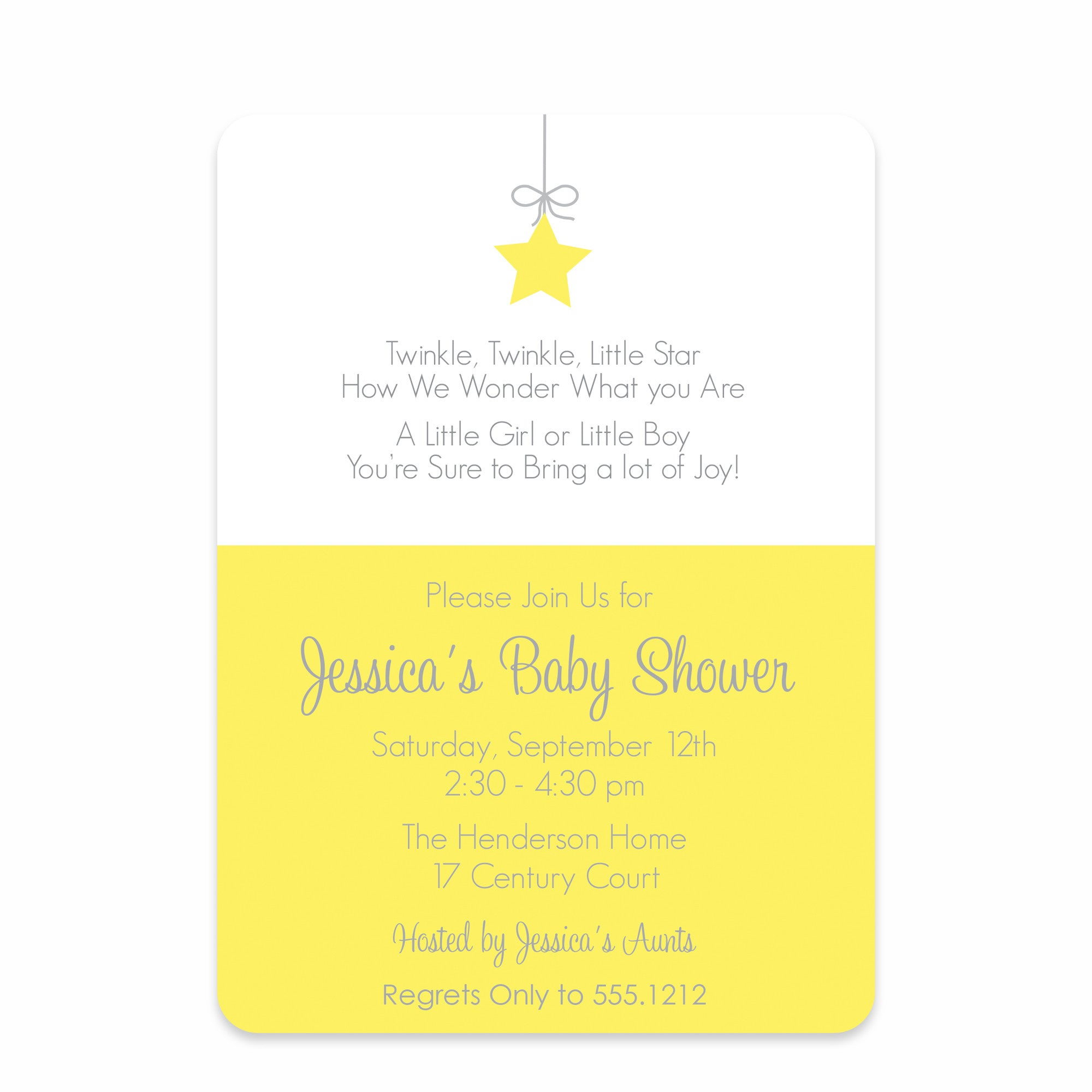 Little Star Baby Shower Invitation