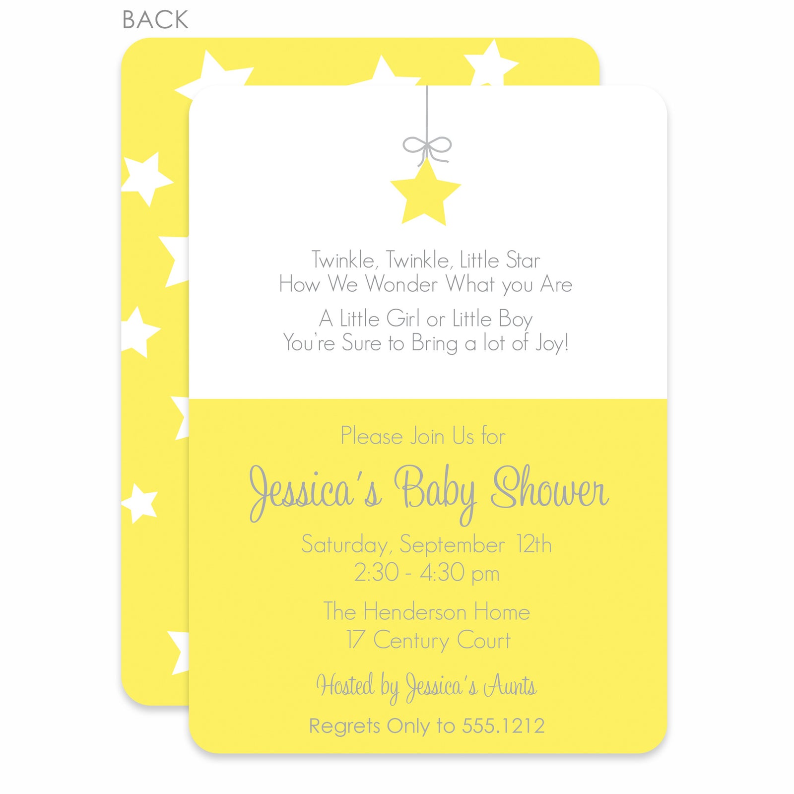 Little Star Baby Shower Invitation