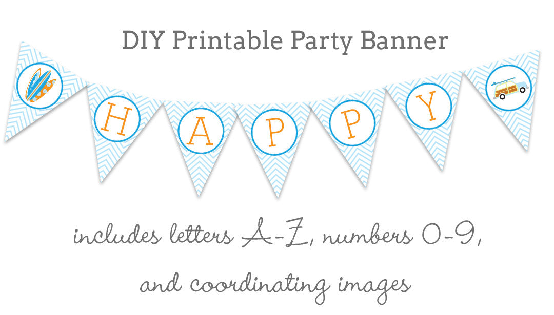 little surfer dude printable banner
