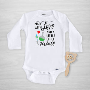 Made with Love and a little bit of Science Onesie, IVF Rainbow Baby, genuine Gerber Onesie®, long sleeved, Pipsy.com