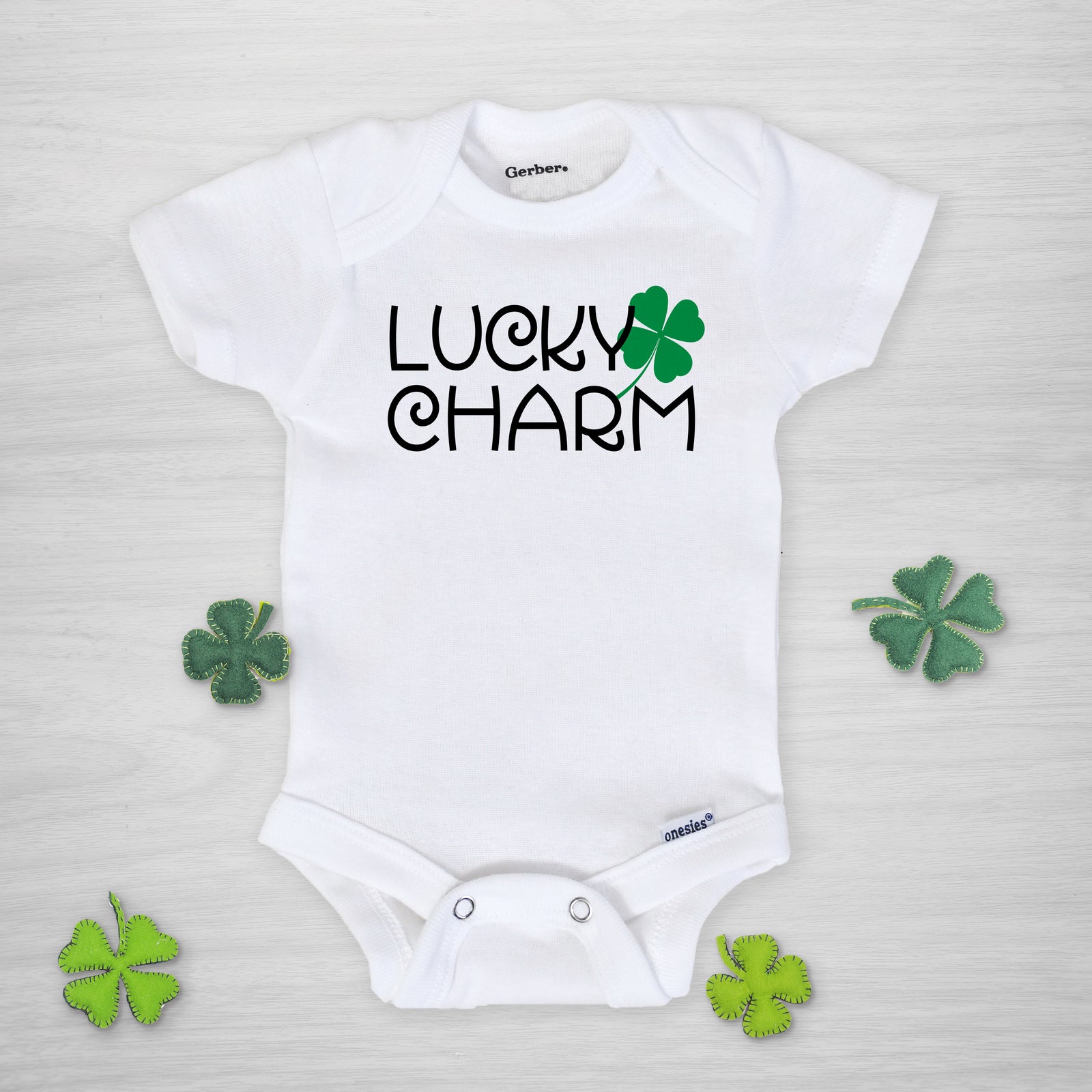 Lucky Charm St. Patrick's Day Shamrock Gerber Onesie