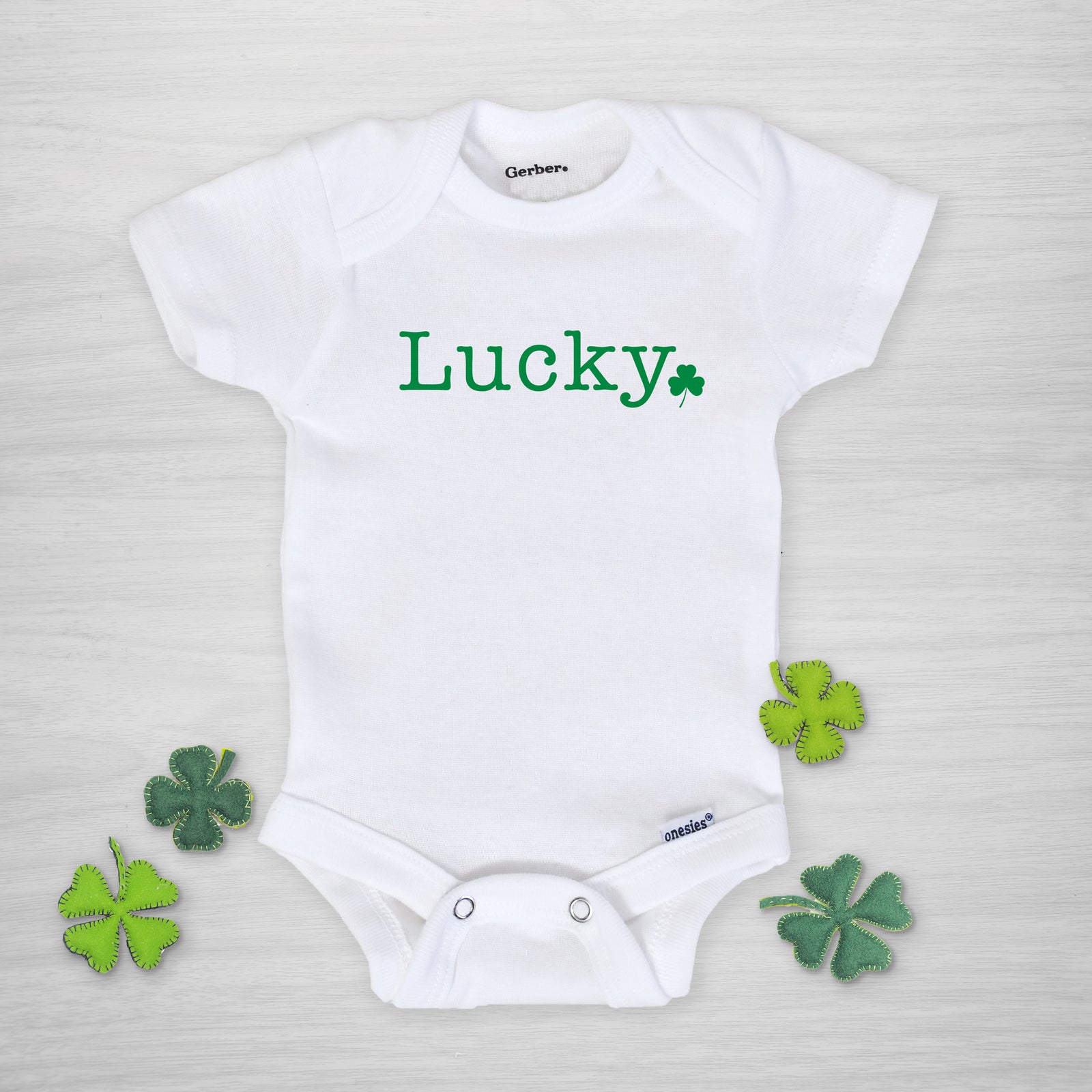 Lucky Shamrock Onesie for St. Patricks Day, Genuine Gerber Onesie, Pipsy.com