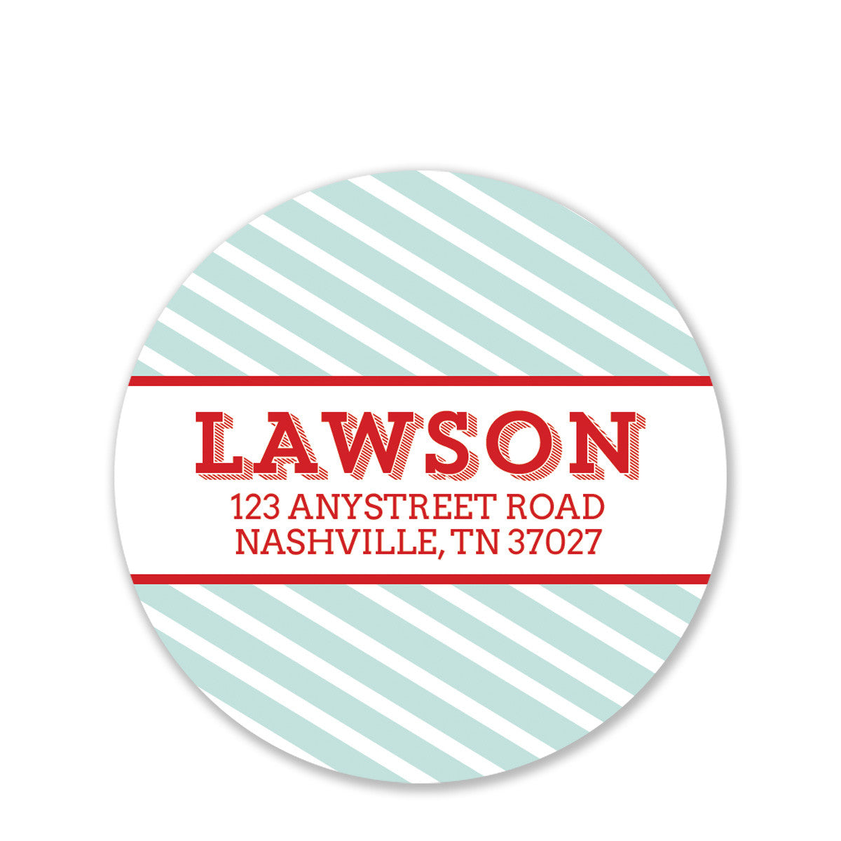 Mint Stripe Return Address Stickers