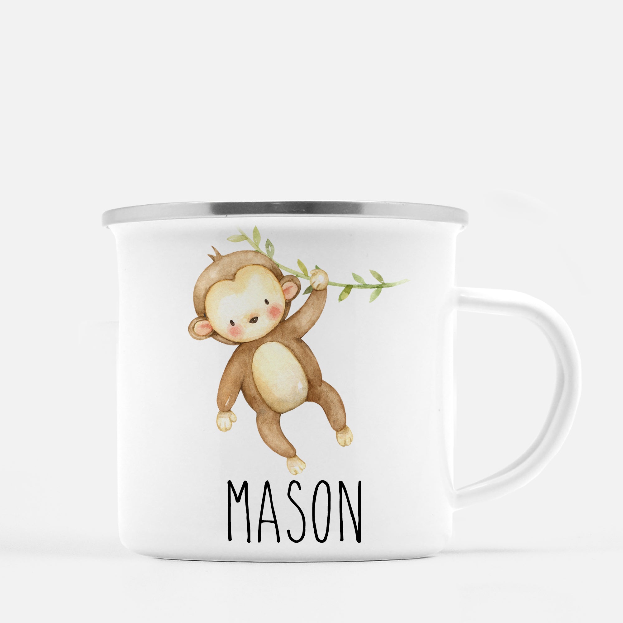 monkey camp mug, personalized with child's name, Pipsy.com