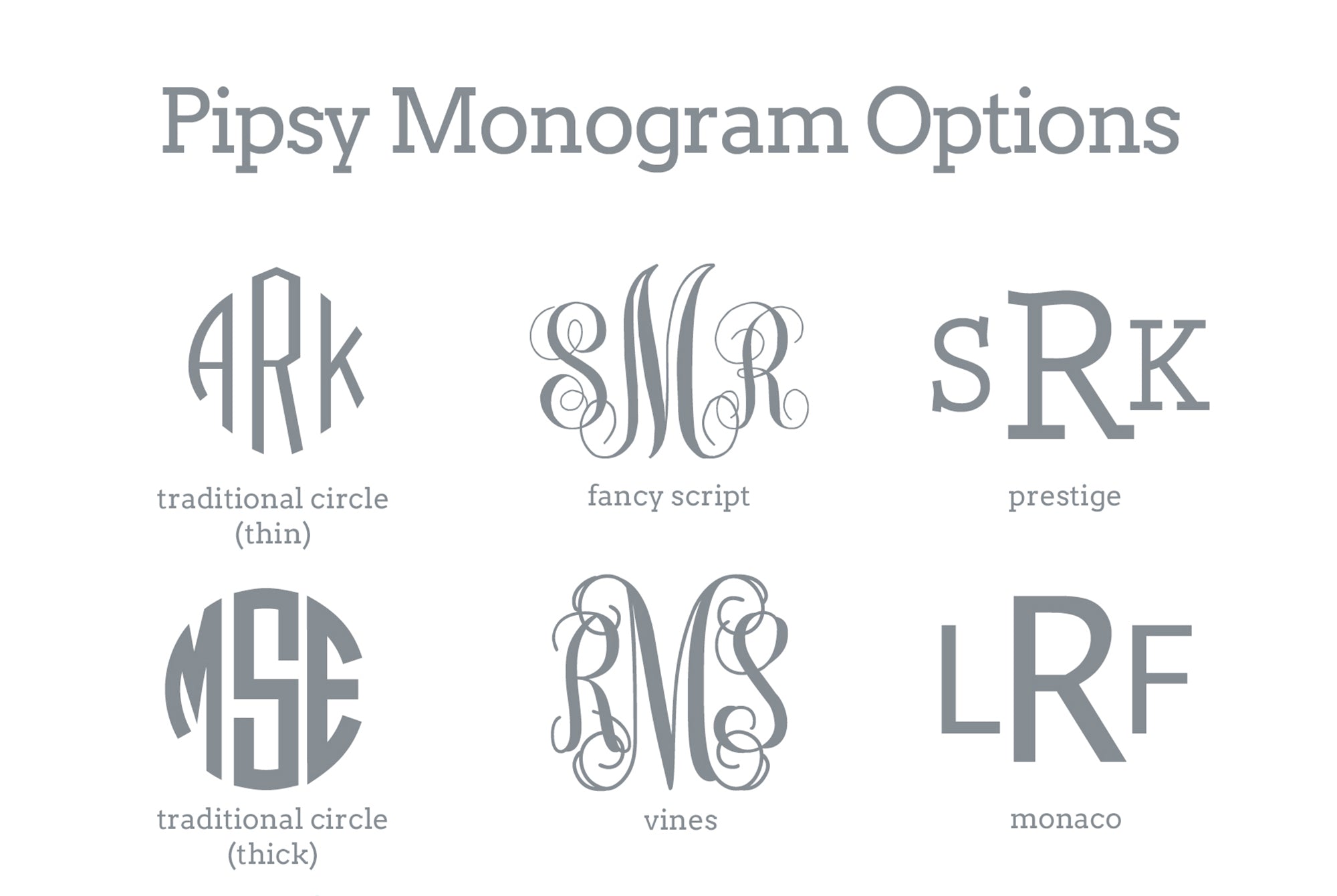 Preppy Monogram Decal Sampler