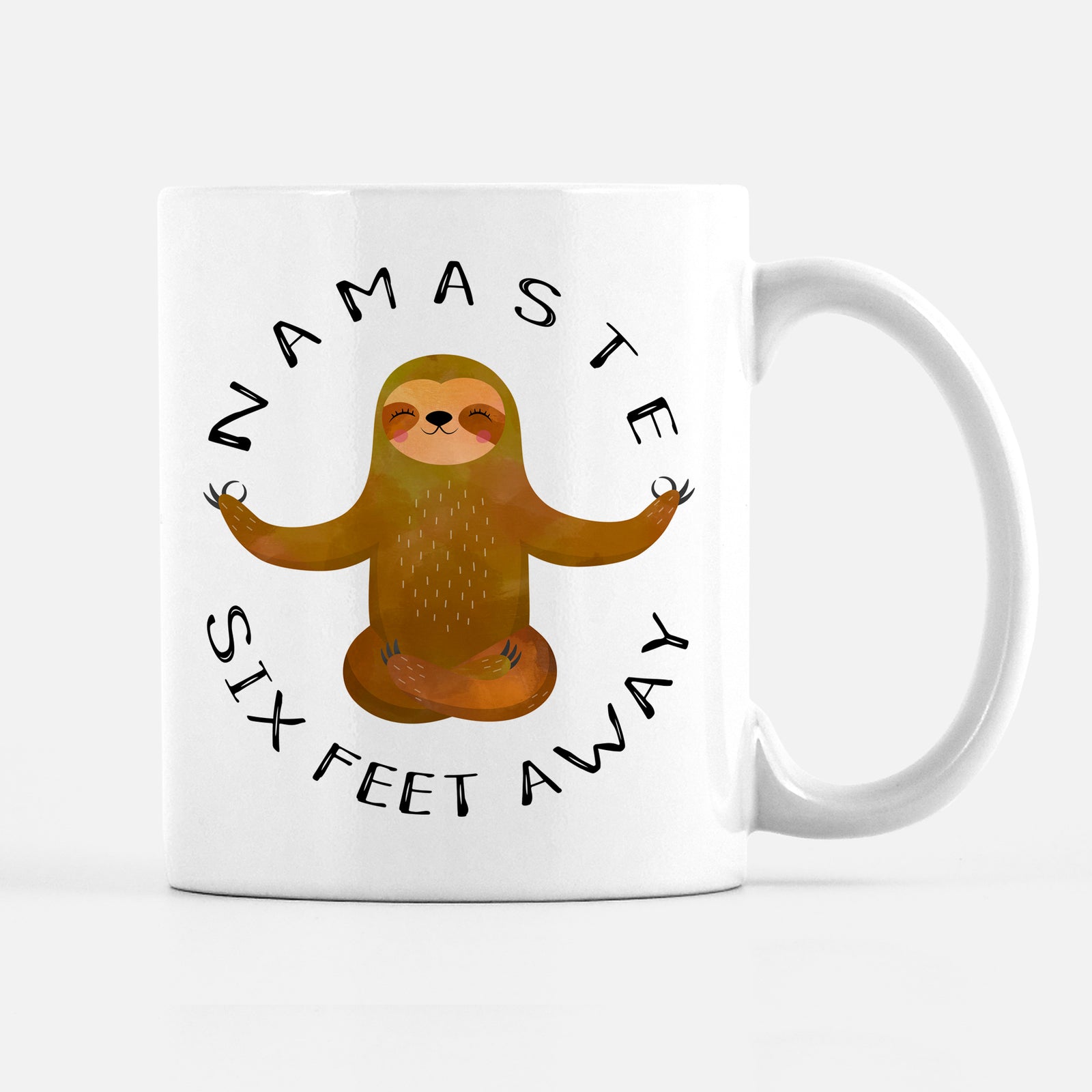 Namaste Six Feet Away Sloth Coffee Mug | PIPSY.COM