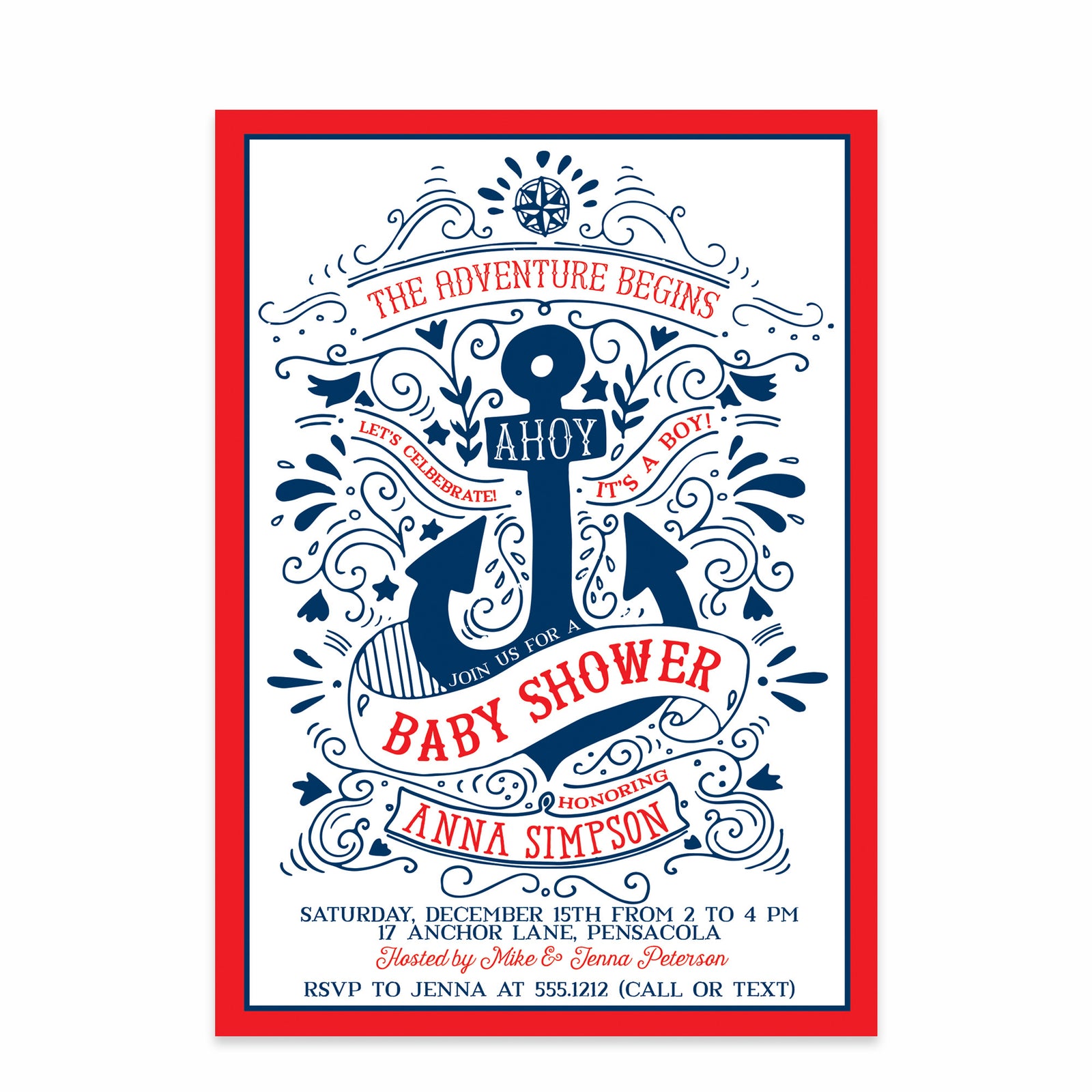 Nautical Baby Shower Invitation | Swanky Press