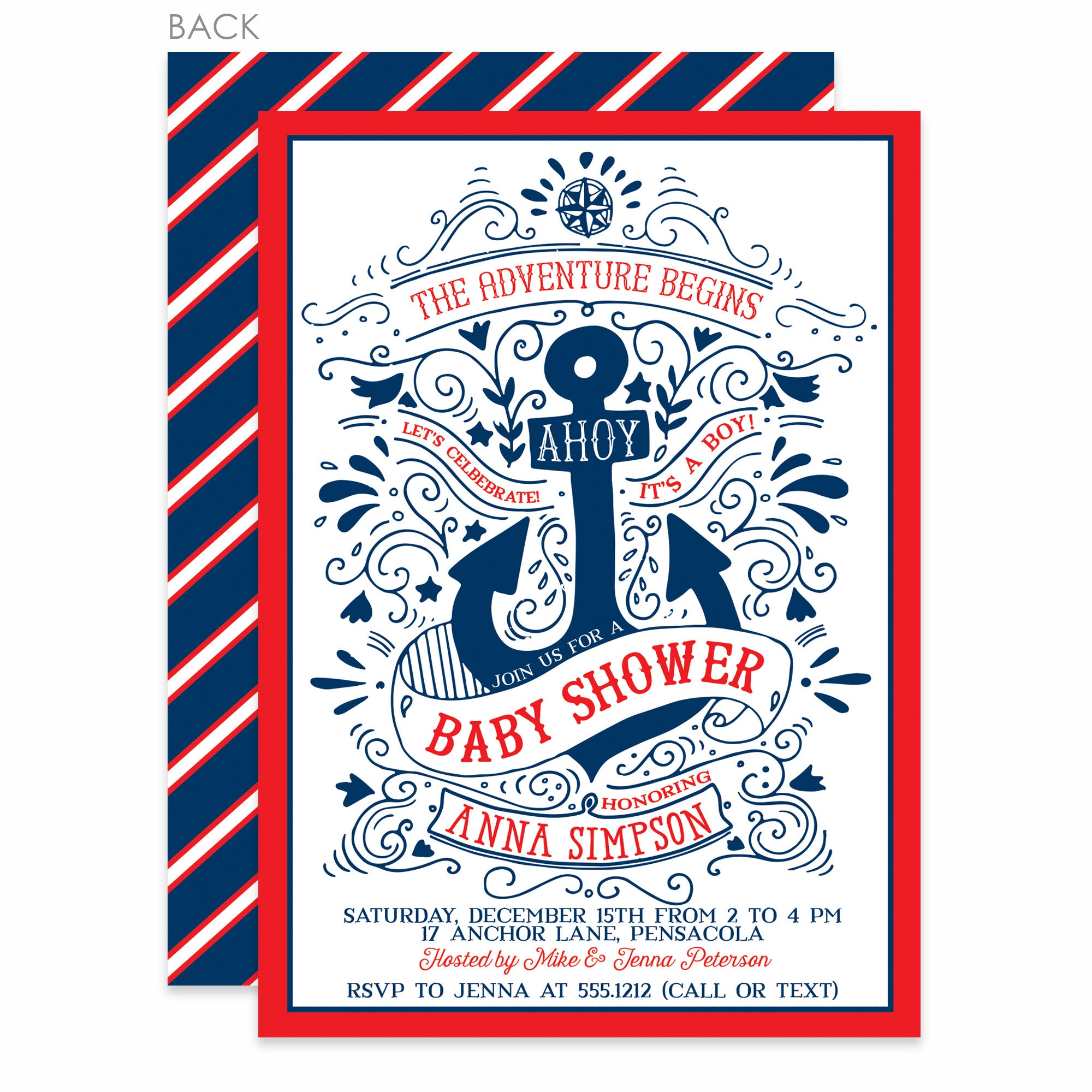 Nautical Baby Shower Invitation | Swanky Press