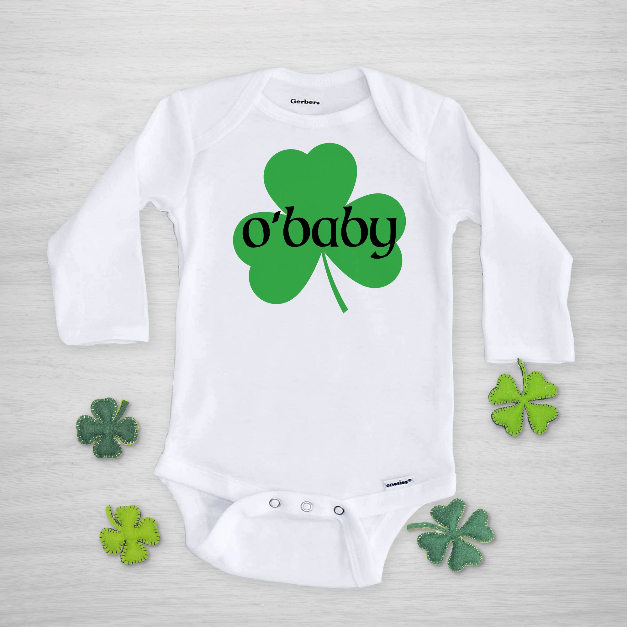 O'Baby St. Patrick's Day Gerber Onesie, short sleeved