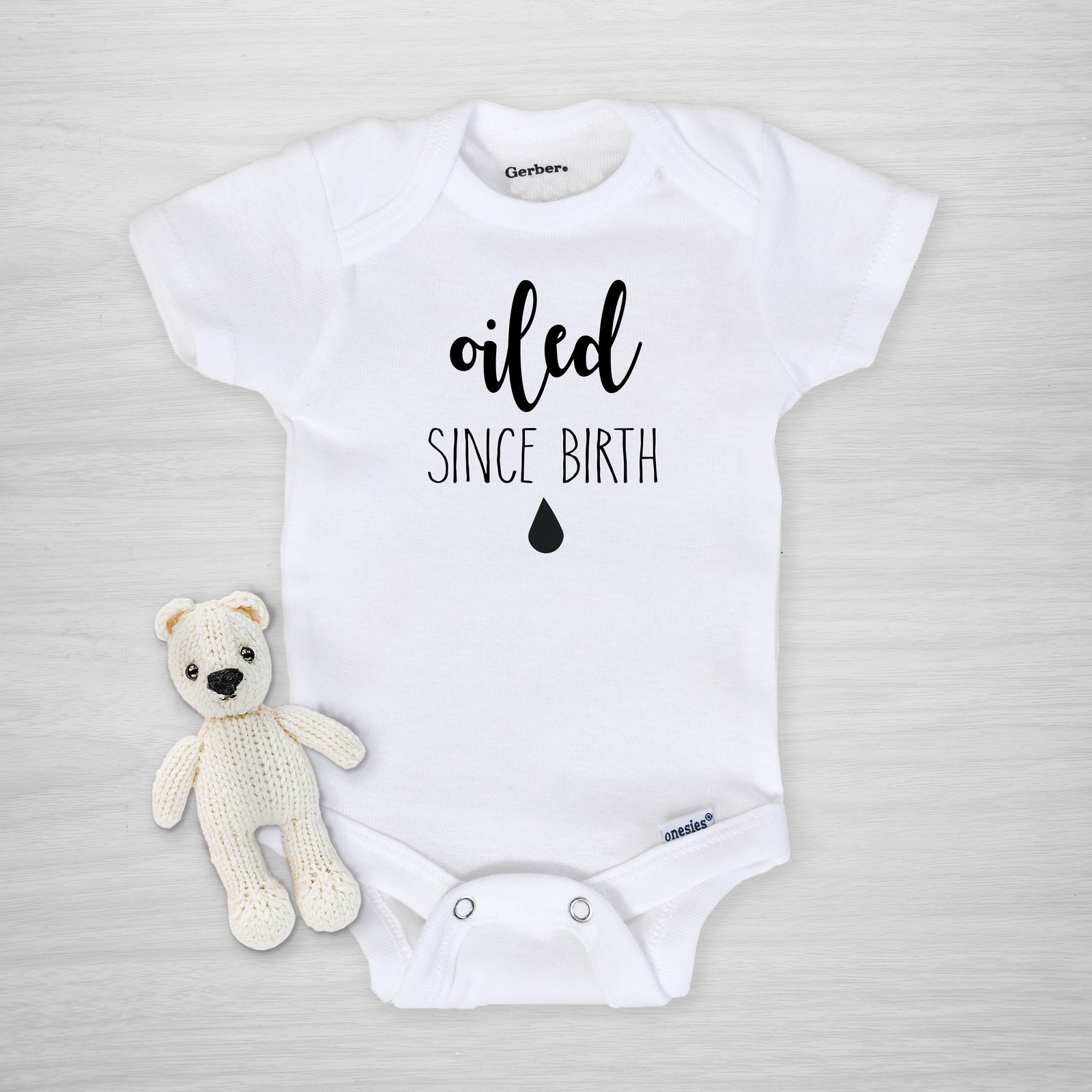 oiled since birth genuine gerber onesie®, essential oils, short sleeved
