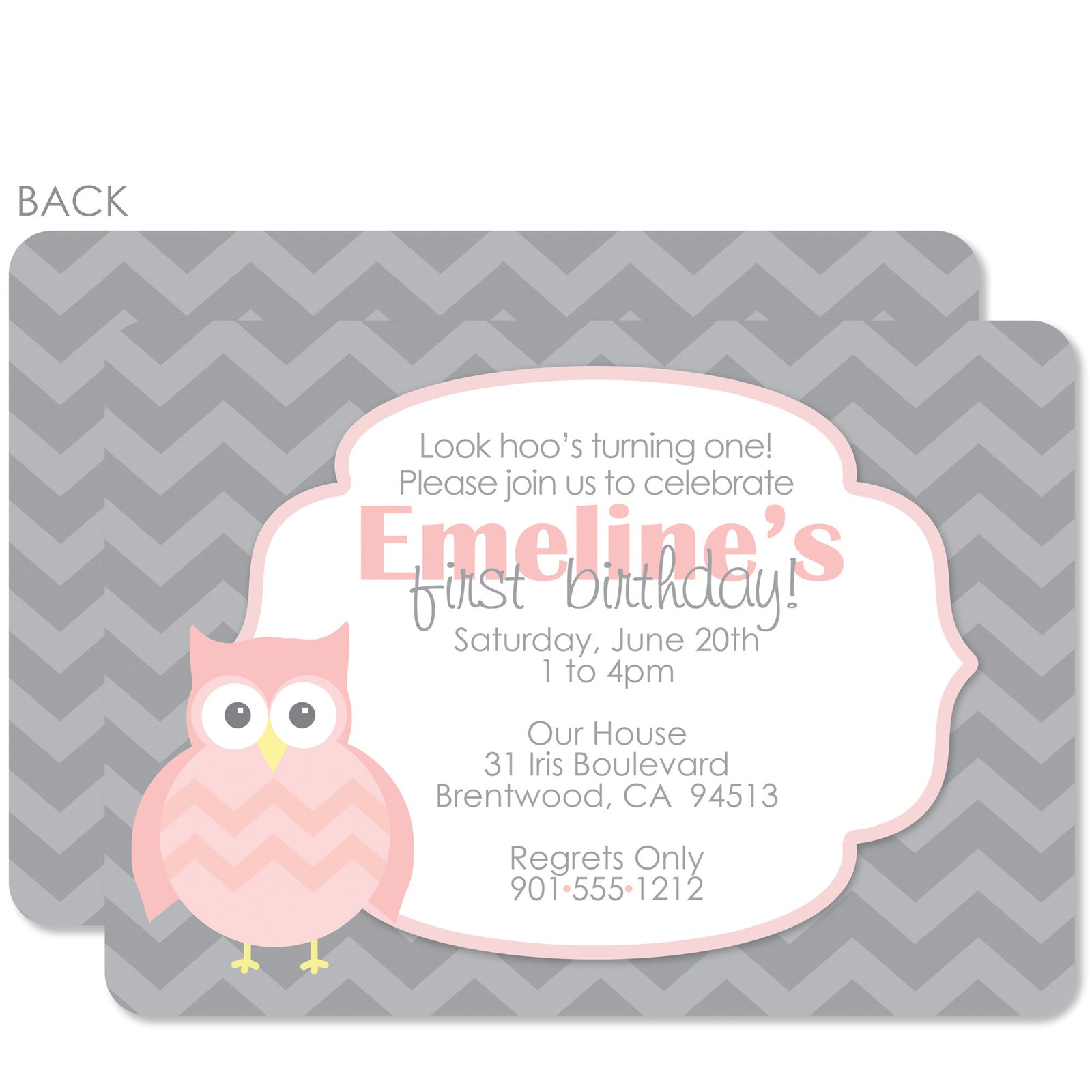Owl Party Birthday Invitation | Pipsy.com | Pink