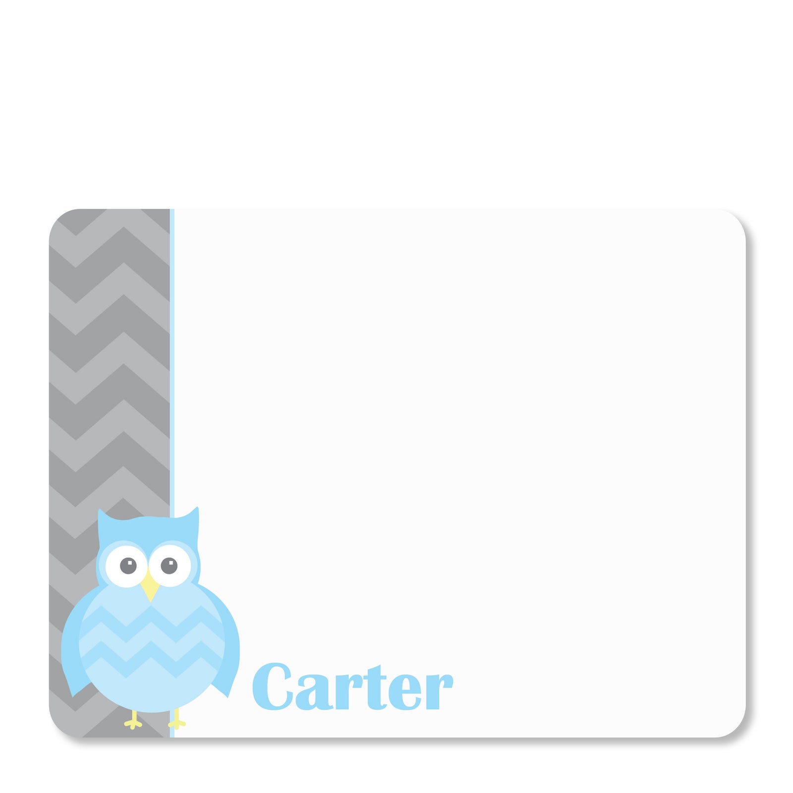Owl Party Flat Notecard | Swanky Press | Blue