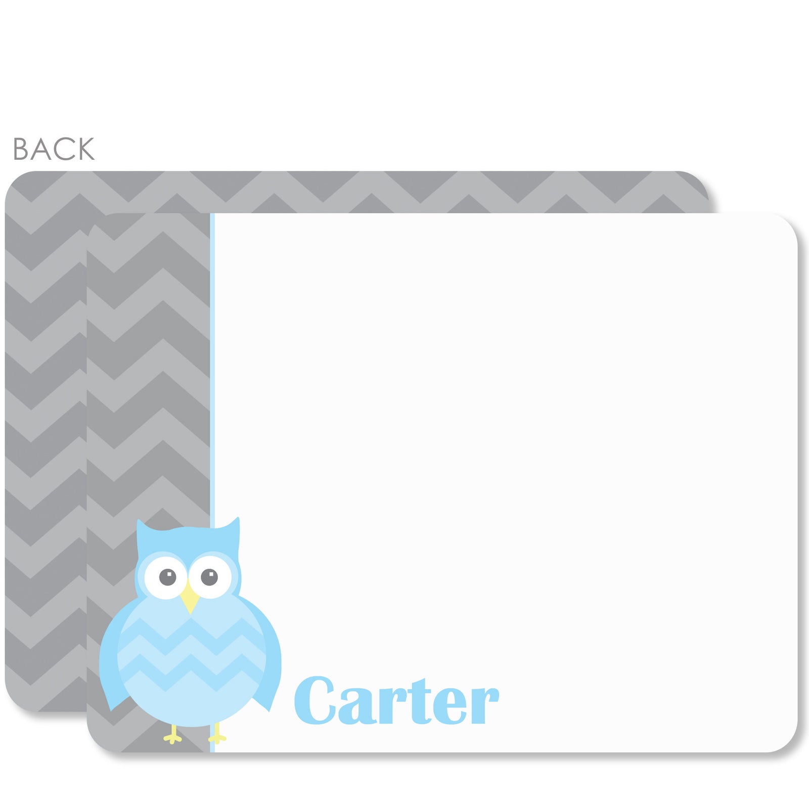 Owl Party Flat Notecard | Swanky Press | Blue