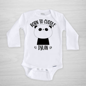 Panda Gerber Onesie "Born to Cuddle" long sleeved