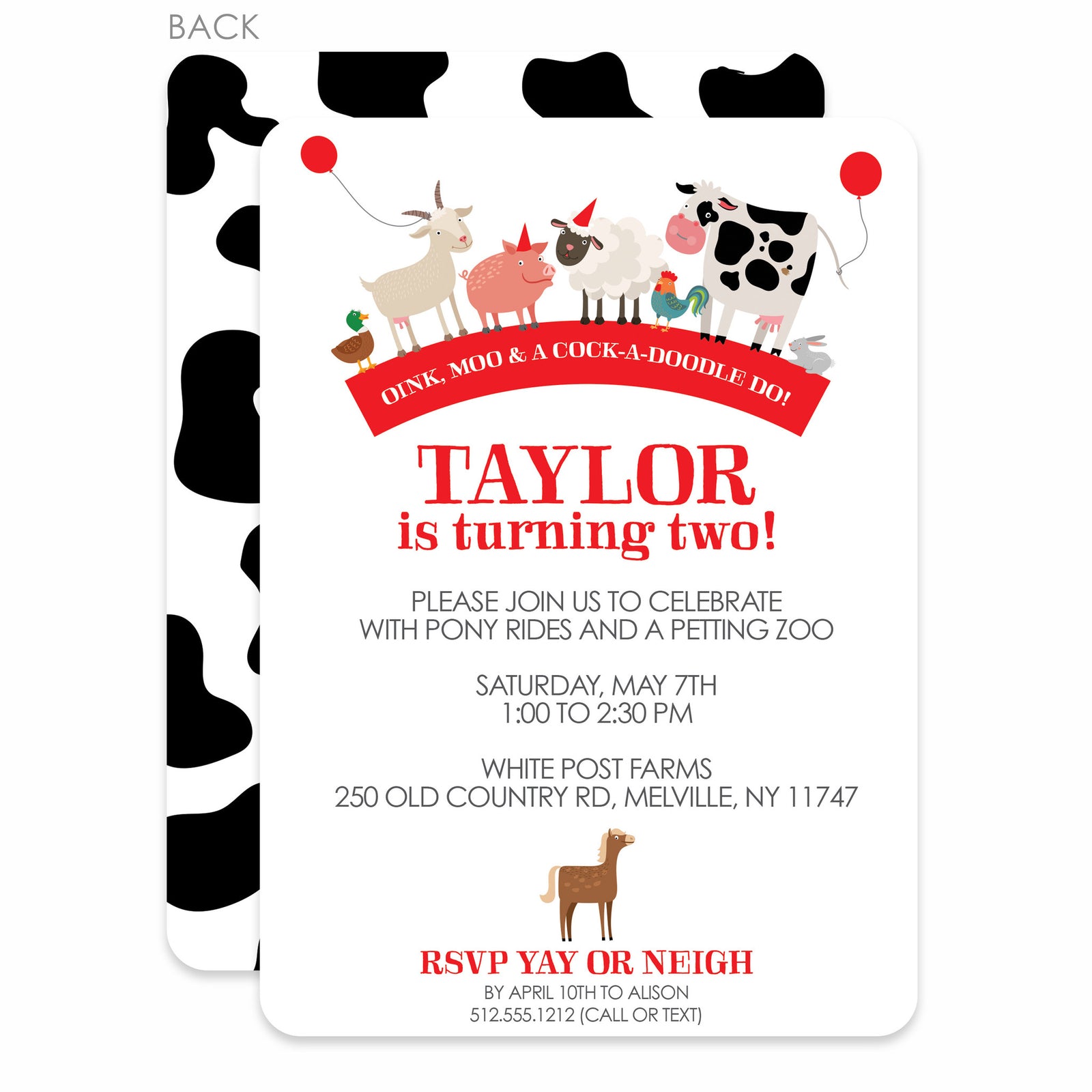Party Animals Farm Birthday Party Invitation | Pipsy.com