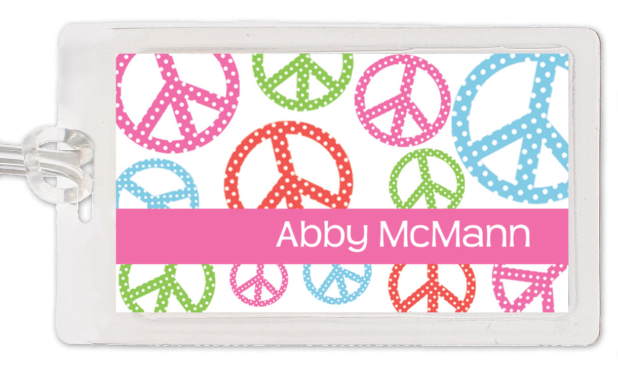 Peace Sign Bag Tag