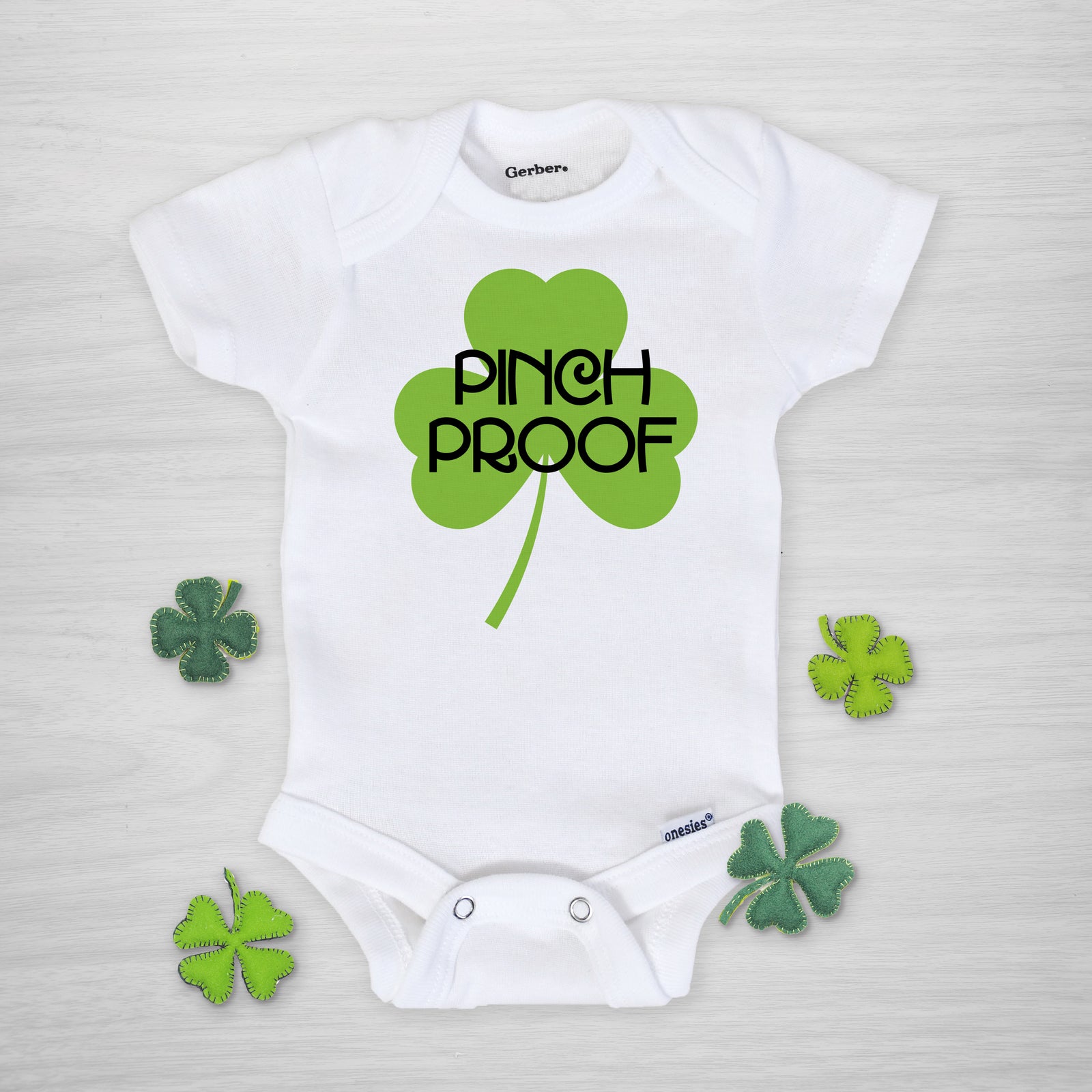 Pinch Proof St. Patrick's Day Gerber Onesie, long sleeved