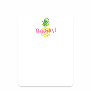 Pineapple thank you notecard stationery, front view