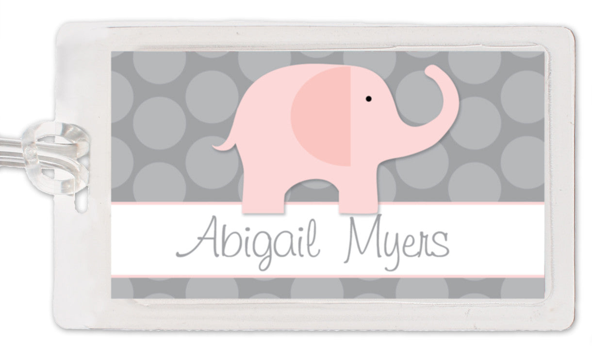 Pink Elephant Bag Tag