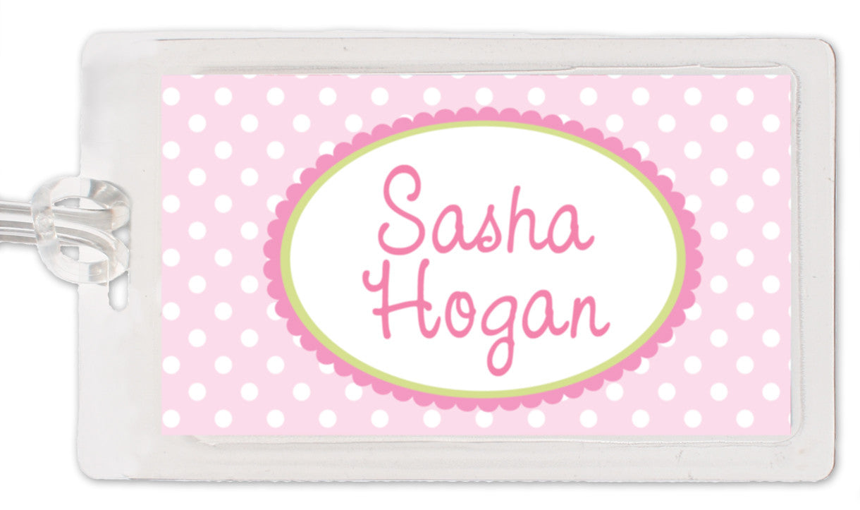 Polka Dot Girl Bag Tag
