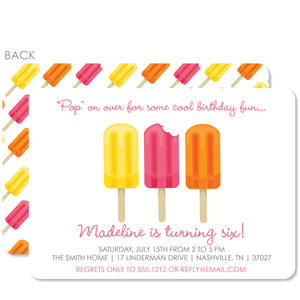 Popsicle Party Invitation | Pipsy.com | Pink, Orange & Yellow