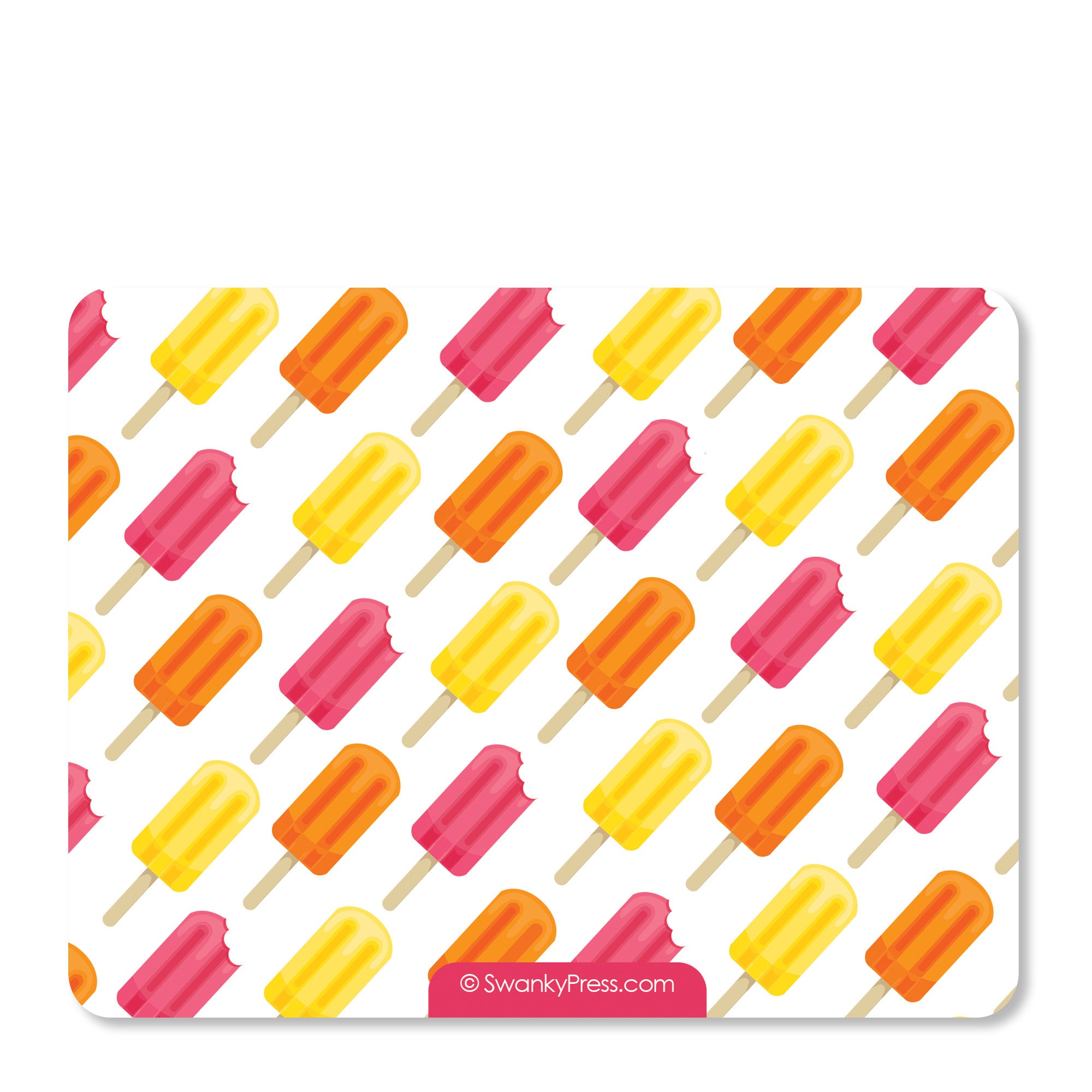 Pink Popsicle Party Flat Notecard | Swanky Press | Back