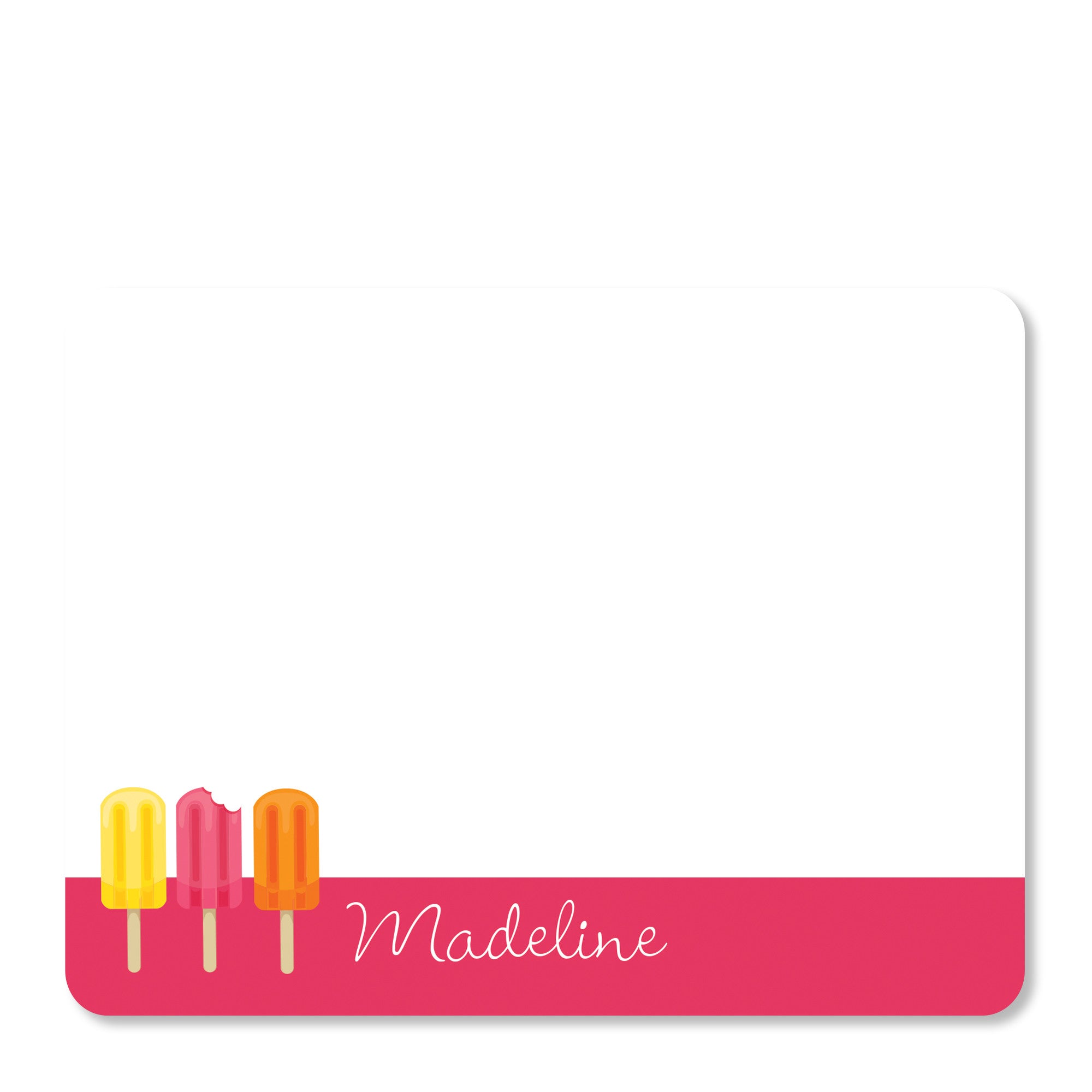 Pink Popsicle Party Flat Notecard | Swanky Press | Front