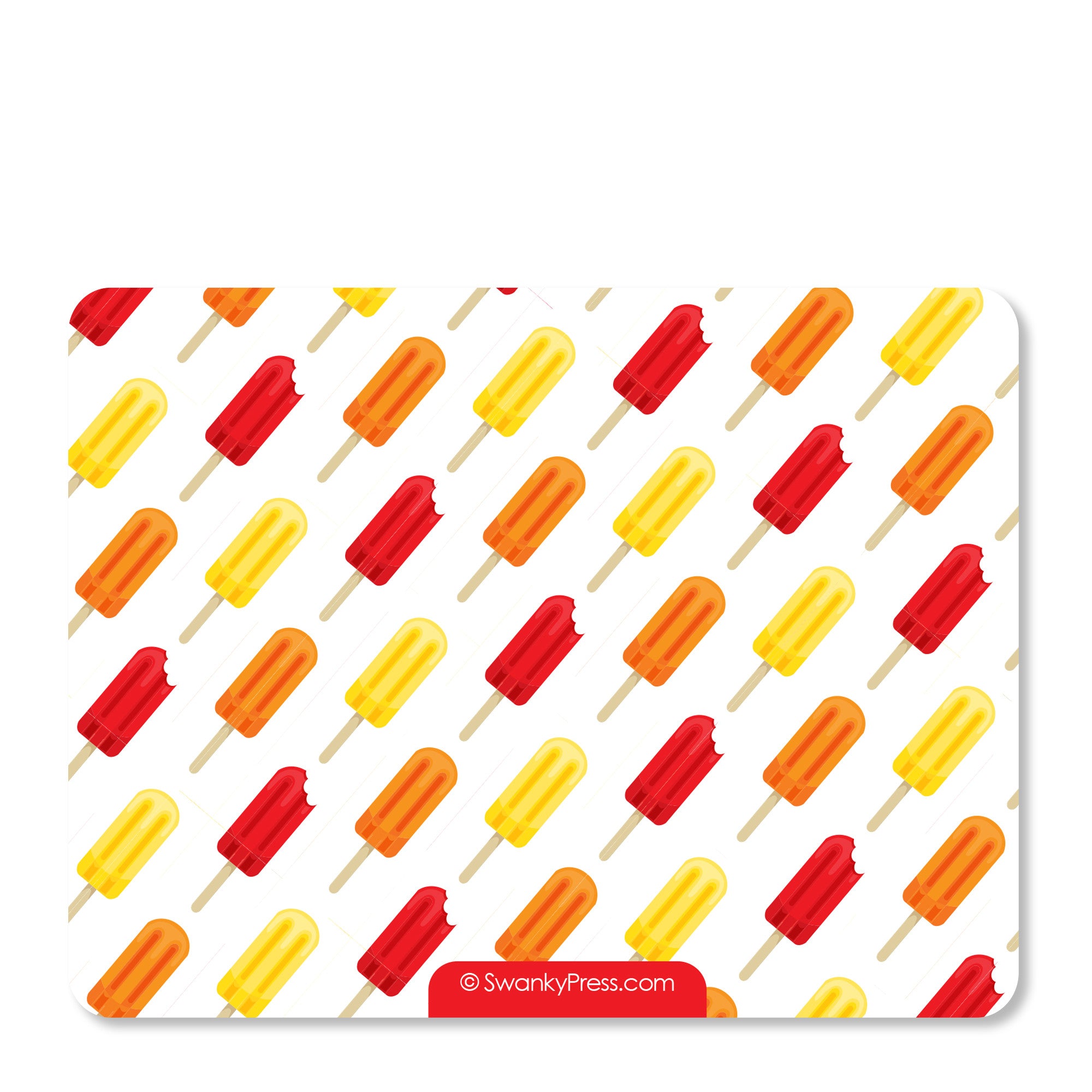 Red Popsicle Party Flat Notecard | Swanky Press | Back