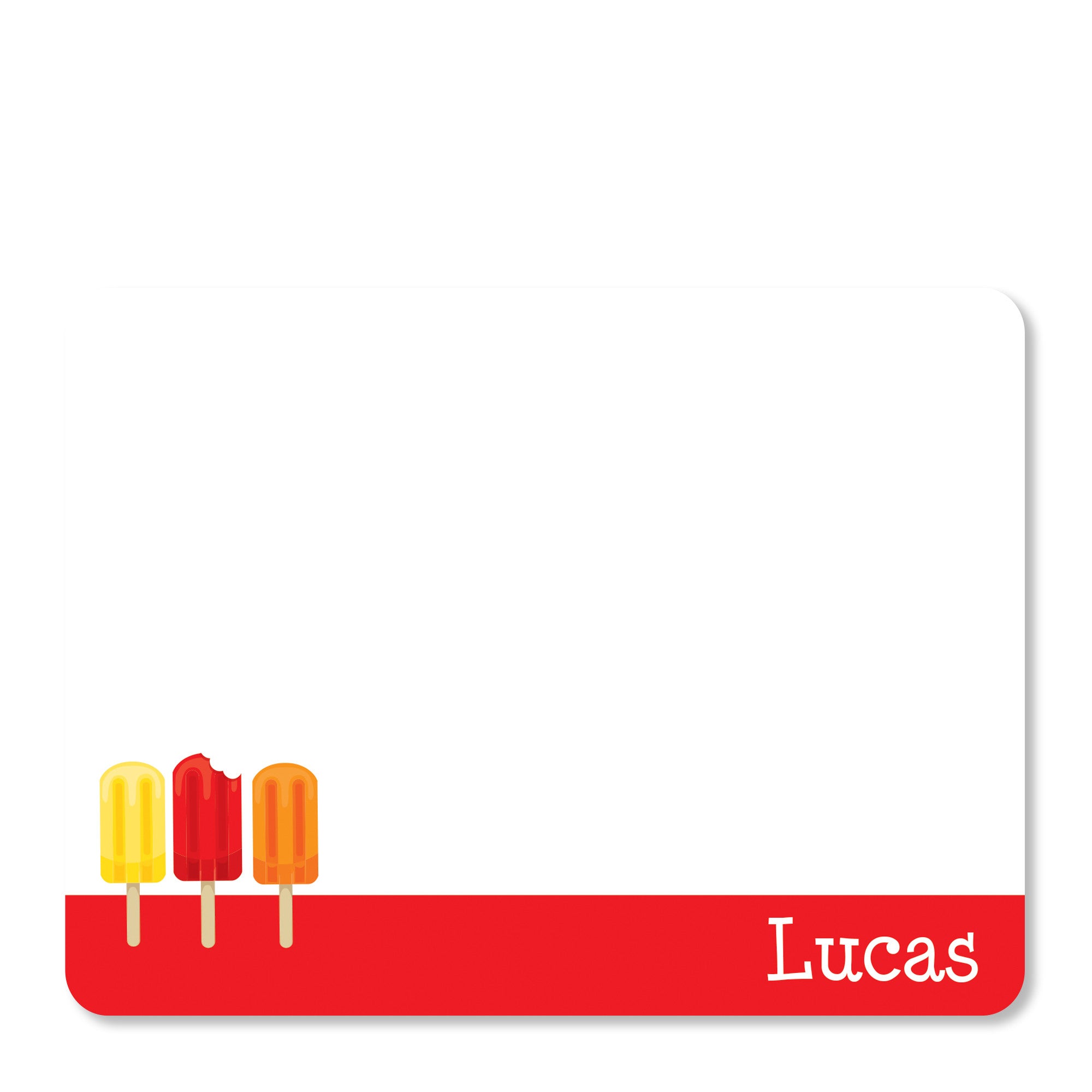 Red Popsicle Party Flat Notecard | Swanky Press | Front