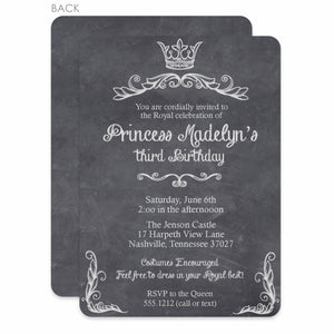 Princess Chalkboard Party Birthday Invitation | Pipsy.com