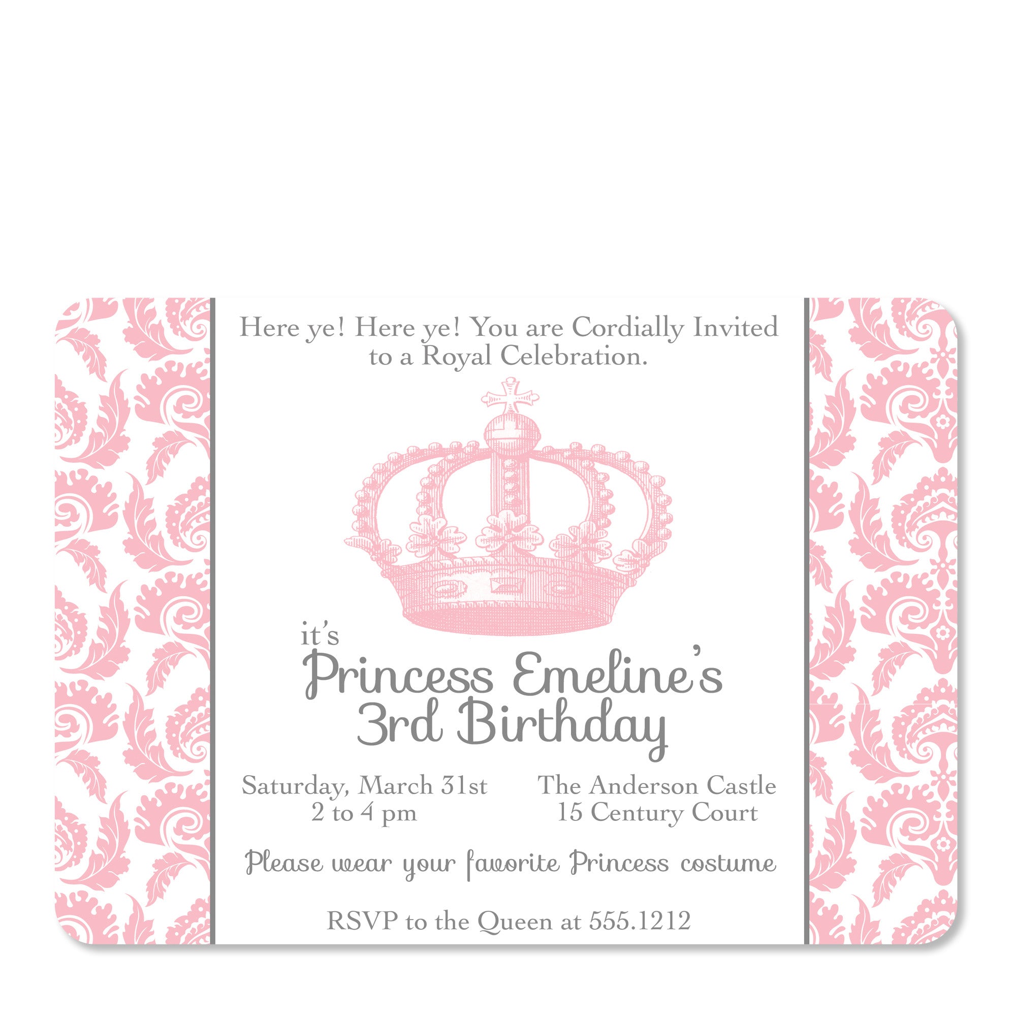 Princess Crown Invitation Template