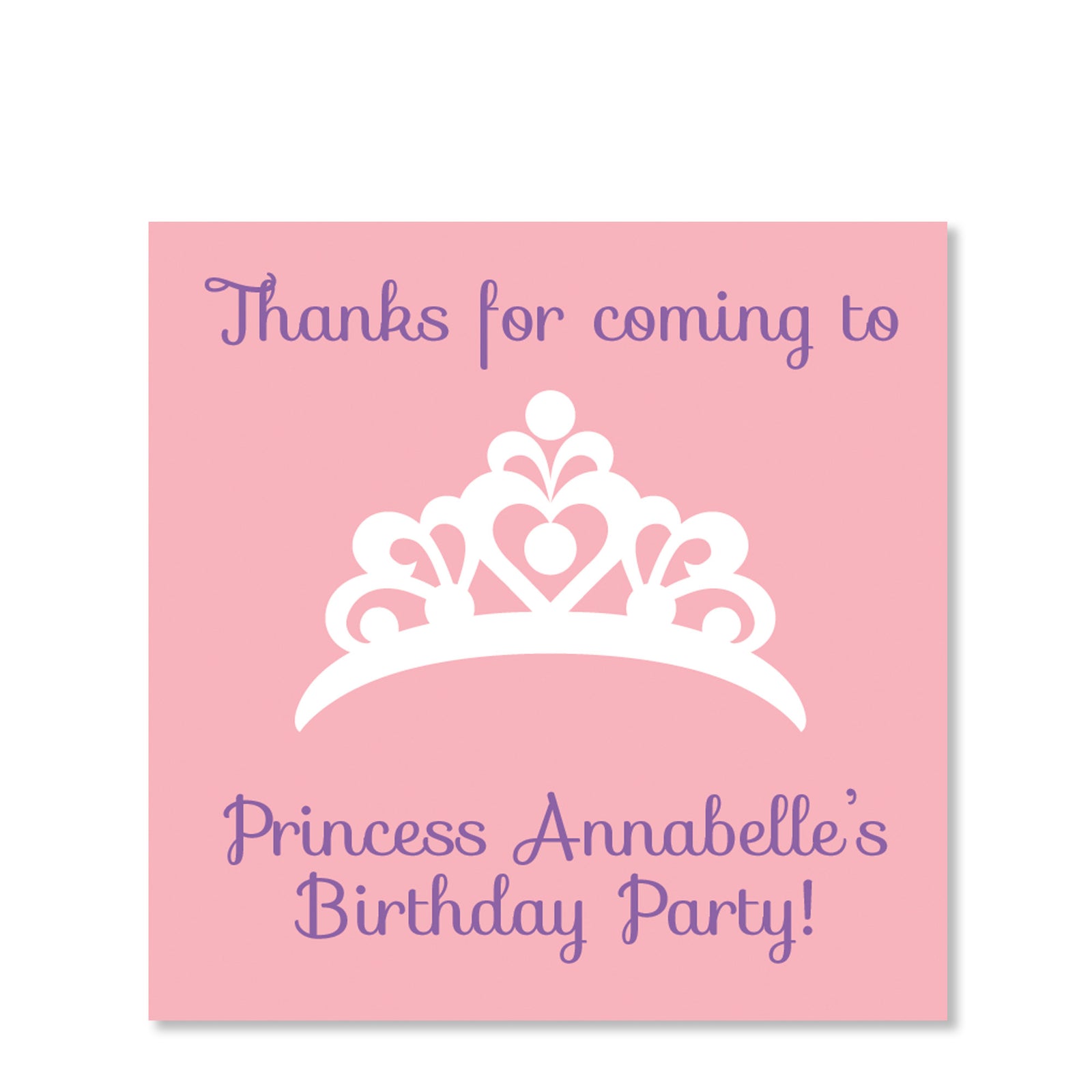 Princess Party Favor Sticker | Swanky Press | Square