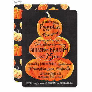 Watercolor Pumpkin Baby Shower Invitation | Swanky Press