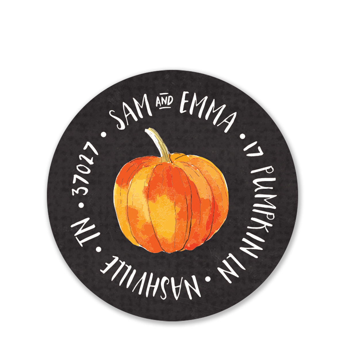 Watercolor Pumpkin Stack Return Address Stickers (Printed)