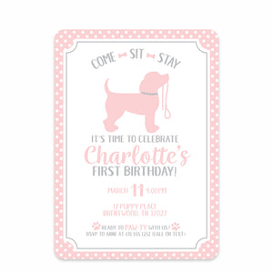 Puppy Party Birthday Invitations | Dog Birthday Party | Pipsy.com (front view)