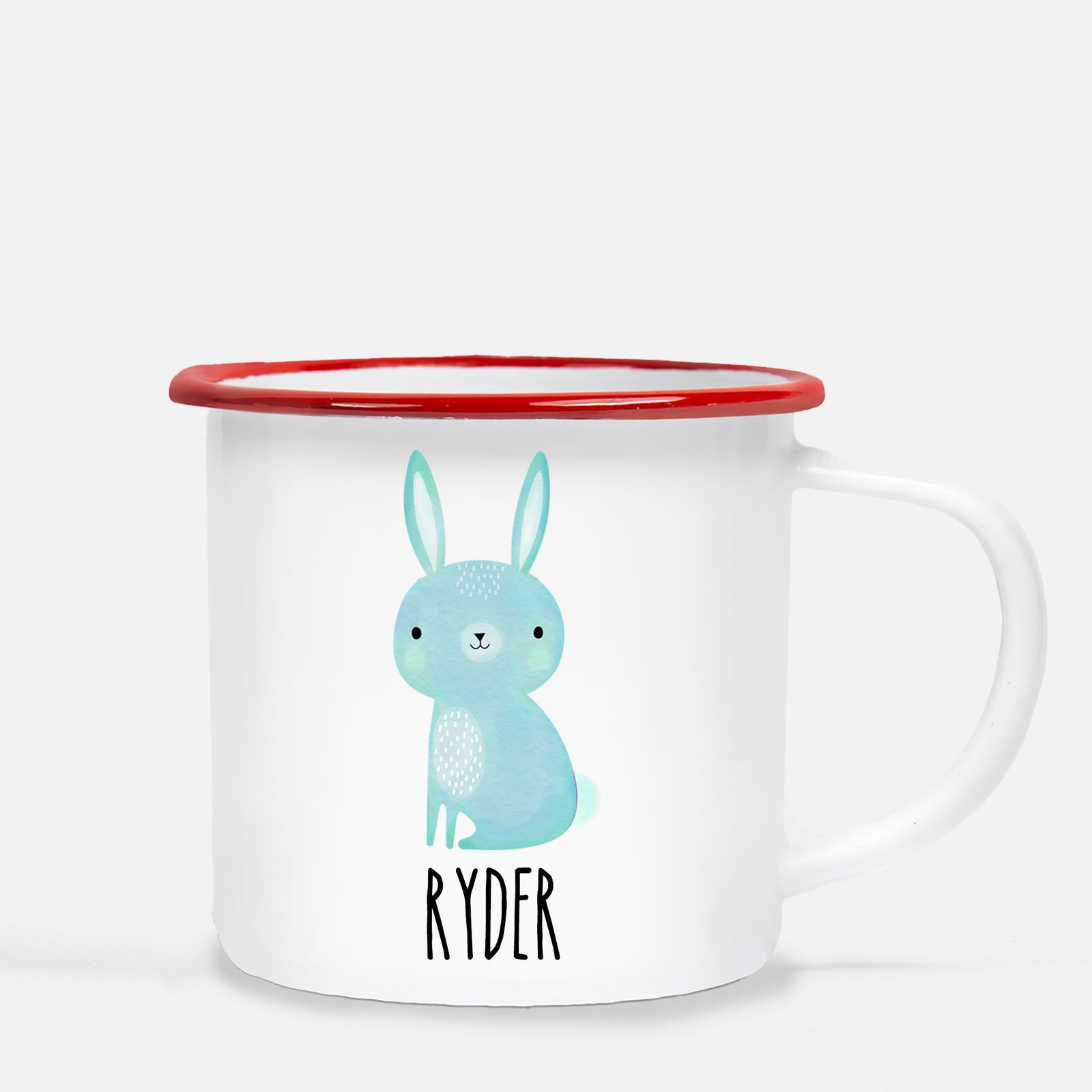 Blue Rabbit Personalized Camp Mug, Silver Lip