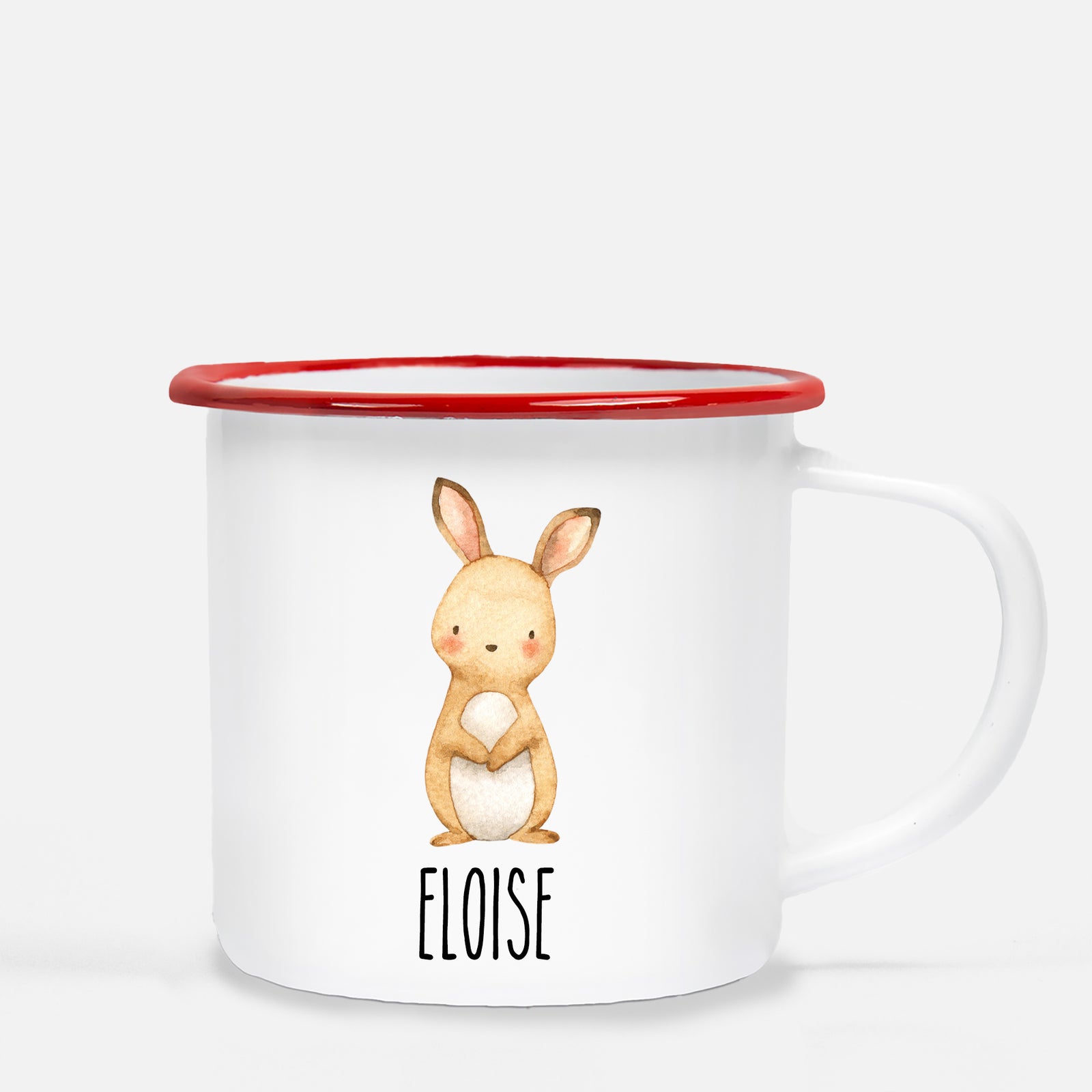Bunny Personalized Camp Mug, Perfect for Easter, Pipsy.com, silver lip