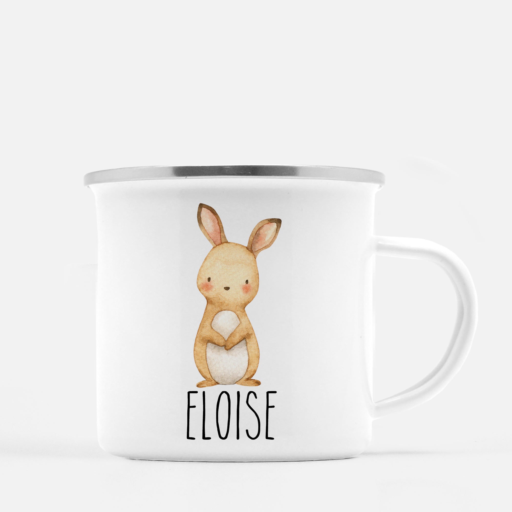 Bunny Personalized Camp Mug, Perfect for Easter, Pipsy.com, silver lip