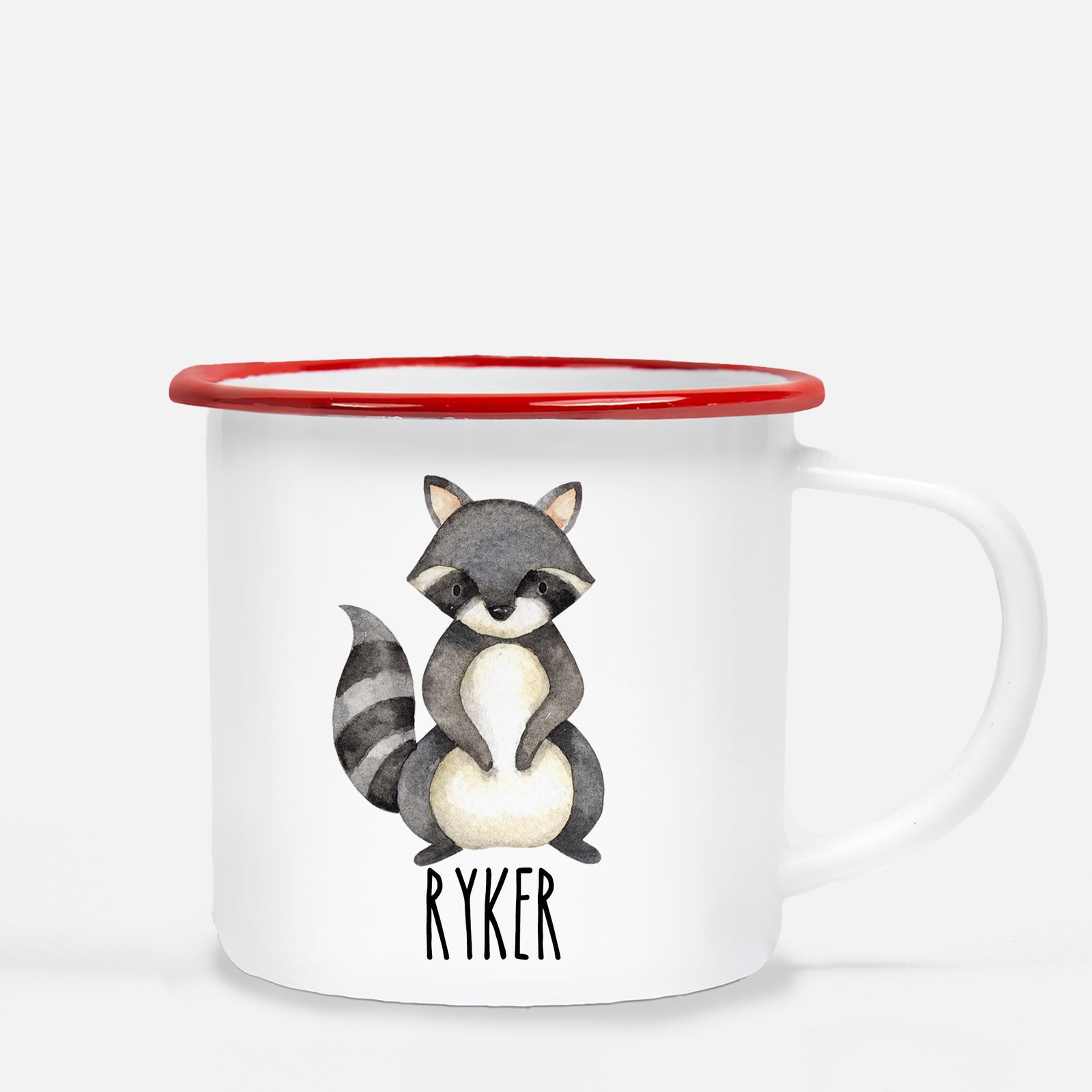 Raccoon Camp Mug, Personalized, Silver Lip